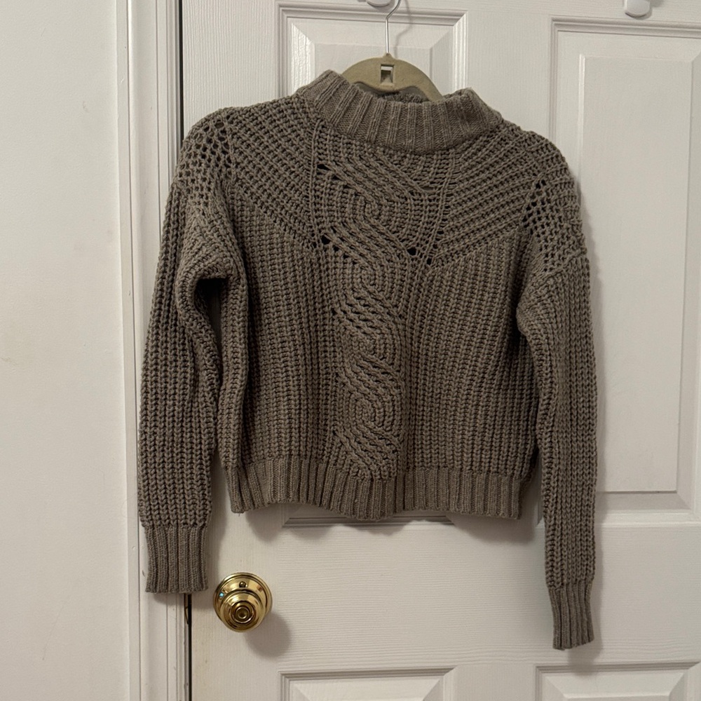 American Eagle Outfitters Taupe Cowl Neck Sweater